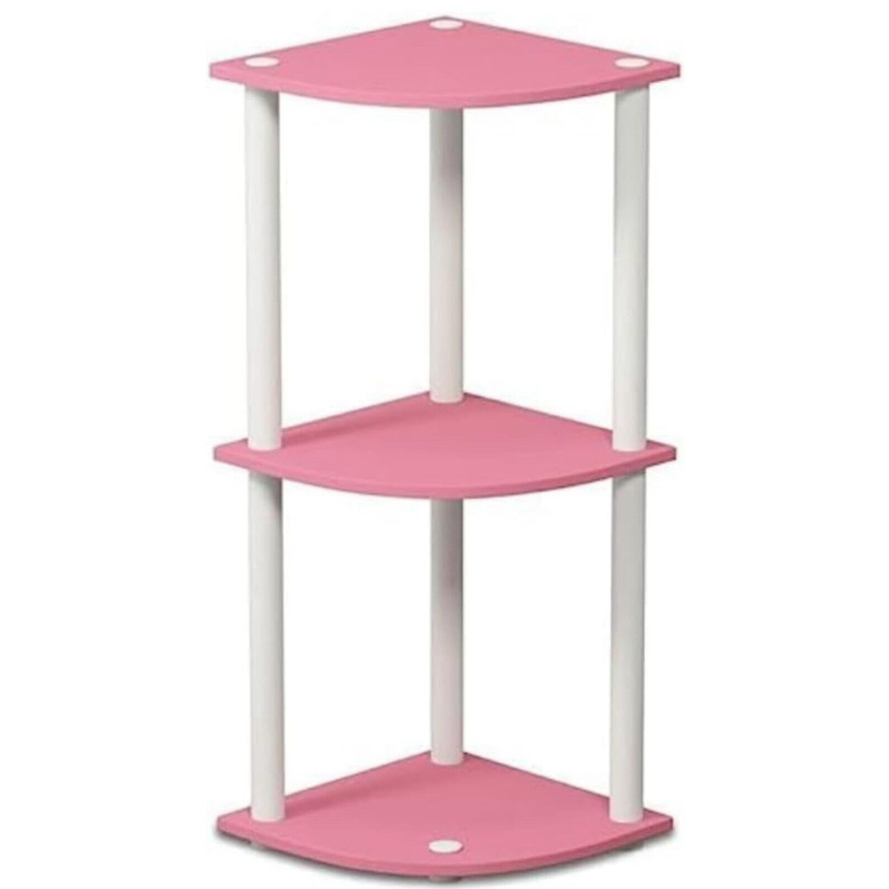 Turn-N-Tube 3-Tier round Tube Reversible Corner Display Rack Multipurpose Shelvi